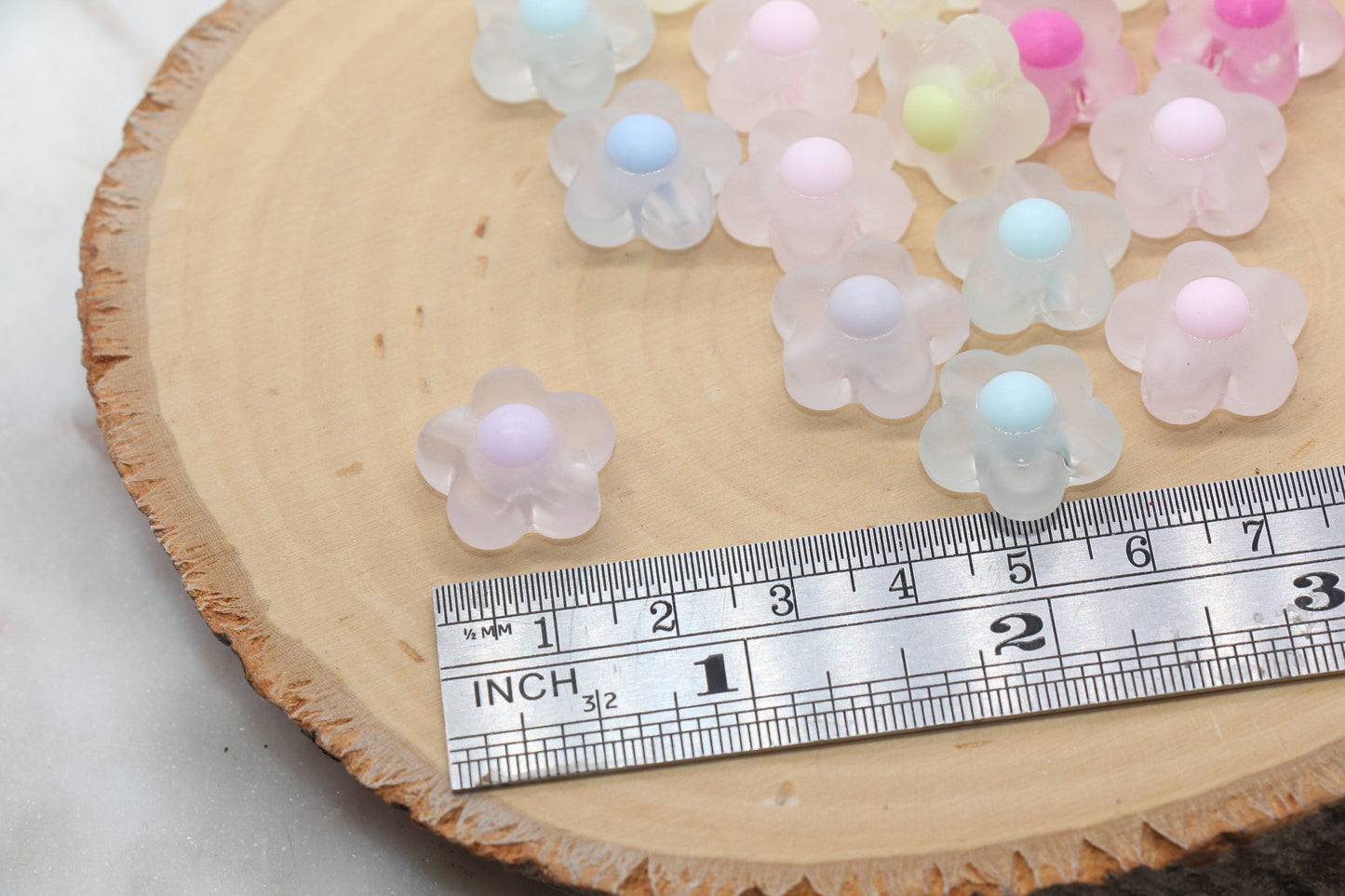 Matte Flower Beads, Frosted Mix Color Flower Beads, Multicolored Flower Shape Acrylic Beads, Bracelet Beads, Jewelry Beads #2877