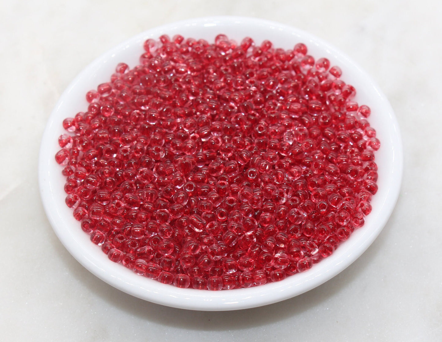 Transparent Glass Beads with Red Lined, 4mm 6/0 Glass Round Beads, Red Lined Seed Beads, Rocailles Beads, Beading Supplies #2087