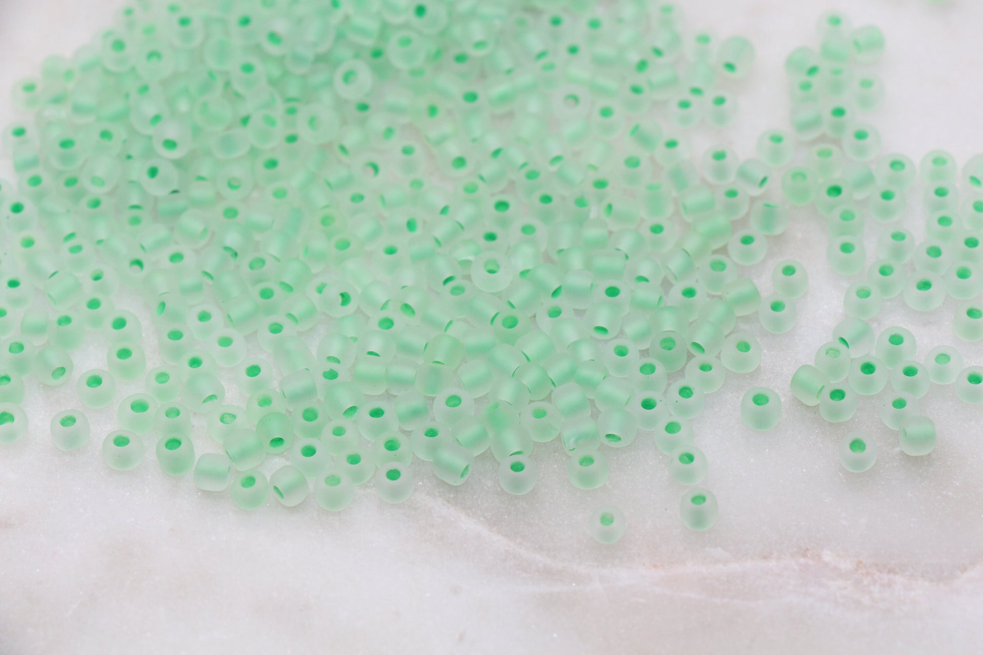 GLOW Matte Glass Beads, 4mm 6/0 Glass Beads, Glow in Dark Frosted Green Seed Beads, Rocailles Beads, Beading Supplies #2301