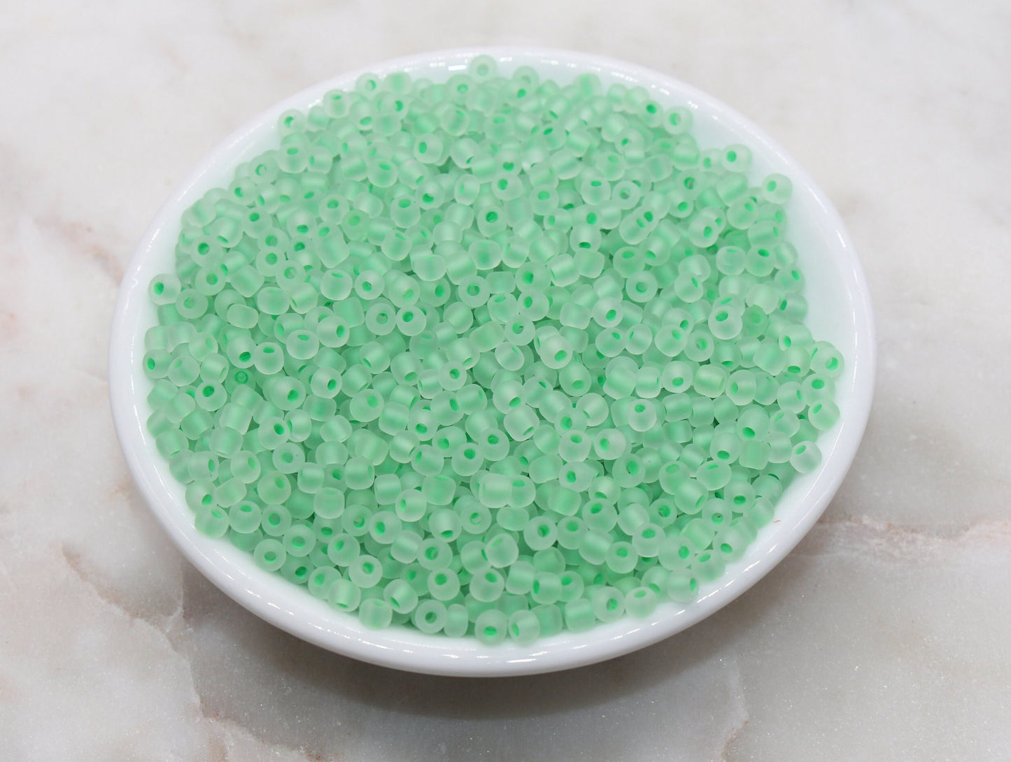 GLOW Matte Glass Beads, 4mm 6/0 Glass Beads, Glow in Dark Frosted Green Seed Beads, Rocailles Beads, Beading Supplies #2301