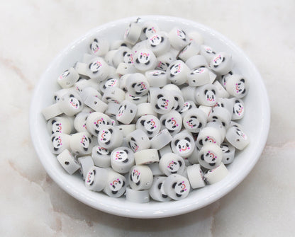 Cute Panda Polymer Clay Beads, Kawaii Panda Clay Beads, Animal Themed Clay Beads, Jewelry Beads, Beads for Bracelet #358