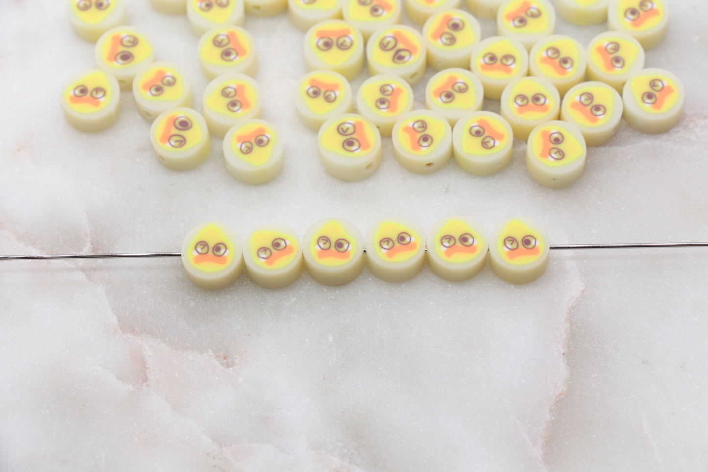 Kawaii Duck Polymer Clay Beads, Cute Duckie Beads, Beads for Bracelet, Jewelry Beads #361