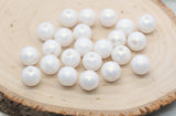 12mm Off White Shimmer Gumball Beads, Round Acrylic Loose Beads, Bubblegum Beads, Chunky Beads, Round Plastic Beads #20