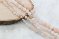 frosted pink aventurine beads, stone beads for bracelets