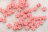 10mm swirl peppermint polymer clay beads, christmas clay charms for bracelets 7