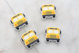 School Bus Silicone Beads, Yellow School Bus Silicone Beads, School Bus Driver Beads, Back to School Themed Beads, Silicone Loose Beads #365