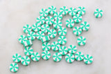 10mm swirl peppermint polymer clay beads, christmas clay charms for bracelets