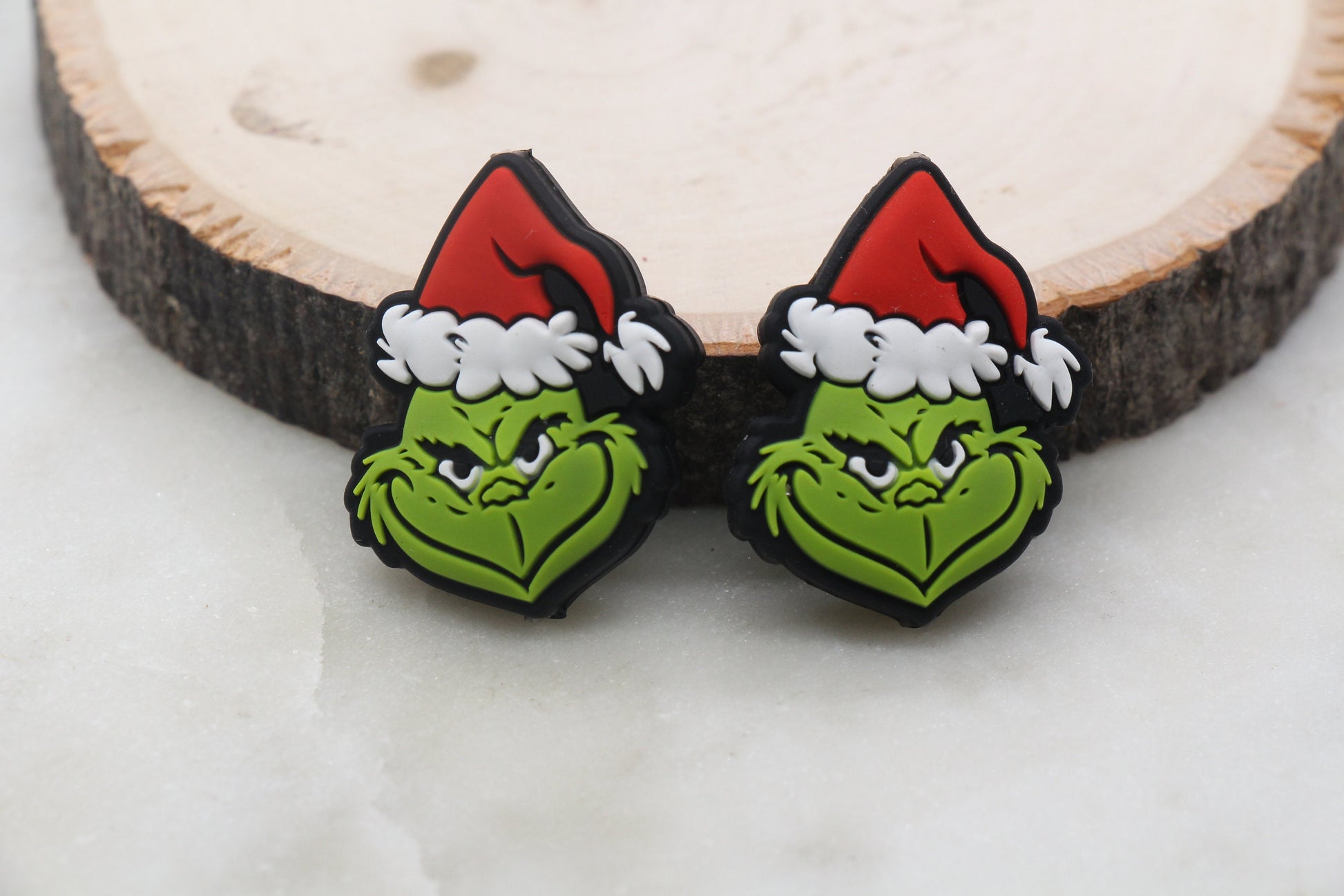 Grinch Silicone Beads, Mean One Christmas Silicone Beads, Christmas Chunky Beads, Silicone Loose Beads, Christmas Focal Beads #366