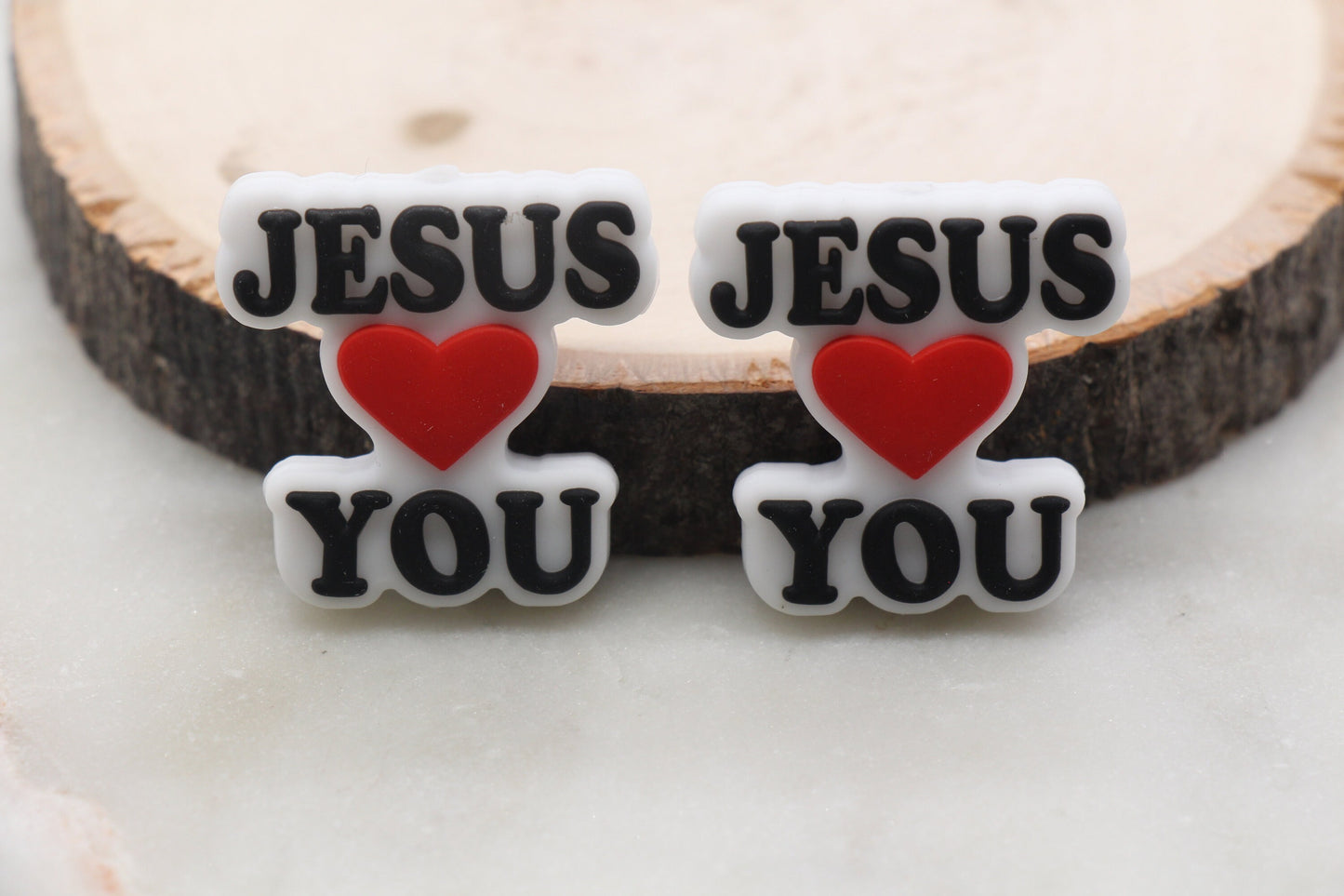 Jesus Loves You Silicone Beads, Love You Silicone Beads, Religious Chunky Beads, Silicone Loose Beads, Focal Beads #379