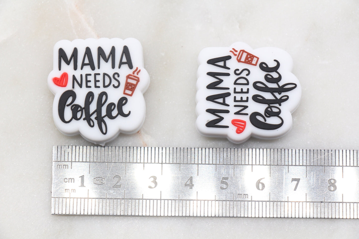 MAMA Needs Coffee Silicone Beads, MAMA Silicone Beads, Coffee Silicone Chunky Beads, Silicone Loose Beads, Focal Beads #382