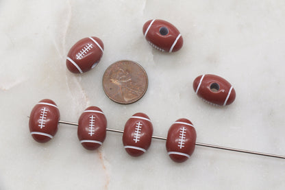 Large Football Beads, Football Bubblegum Beads, Acrylic Plastic Football Beads, Sport Ball Beads,Chunky Beads, Football Bracelet Beads #2889