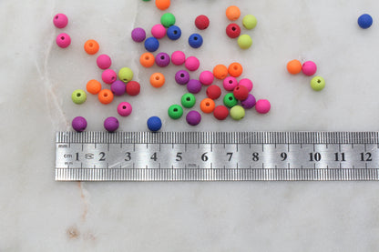 6mm Matte Multicolor Gumball Beads, Round Acrylic Loose Beads, Matte Bubblegum Beads, Chunky Beads, Round Plastic Beads #984