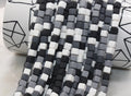 6mm black white gray cube mix heishi beads for bracelets and DIY jewelry