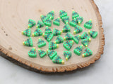 Christmas Tree Clay Beads, Holiday Themed Clay Beads, Holiday Xmas Tree Polymer Clay Beads, Clay Jewelry Beads #390