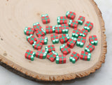 Red Gift Polymer Clay Beads, Christmas Themed Beads, Kawaii Gift Box Clay Beads, Jewelry Beads, Bead for Bracelet #391