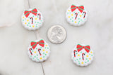 Christmas Wreath Silicone Beads, White Wreath Silicone Beads, Christmas Chunky Beads, Silicone Loose Beads, Christmas Focal Beads #377