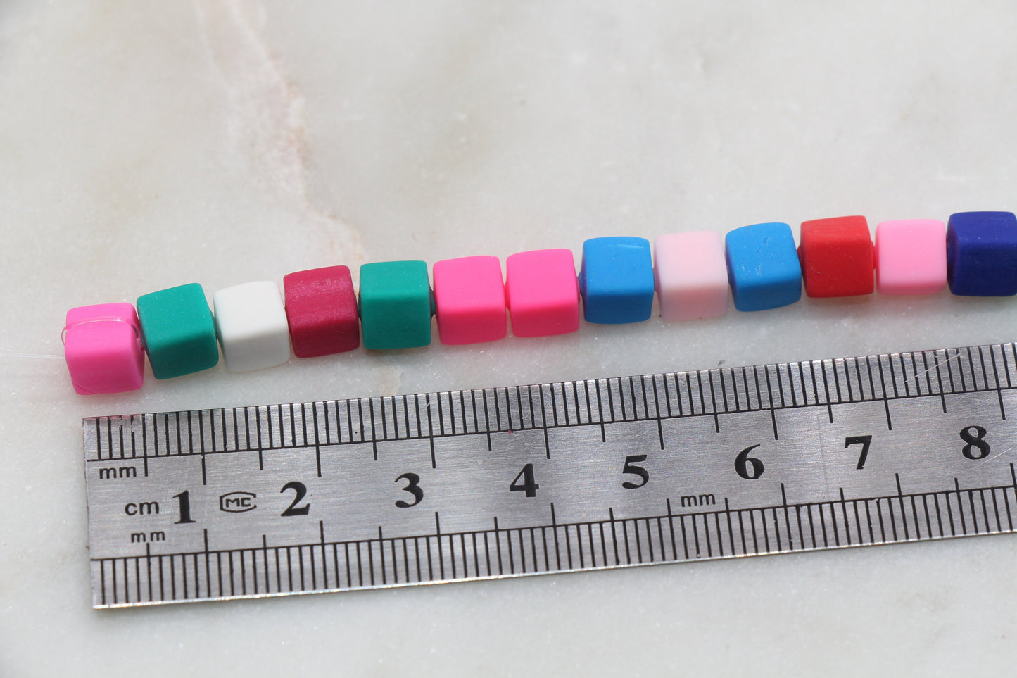 6mm Cube Polymer Clay Beads, Mix Color Heishi Beads, Rainbow Mix Square Clay Beads, Jewelry Beads, Bead for Bracelet #314