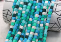 6mm green blue white cube mix heishi beads for bracelets and DIY jewelry