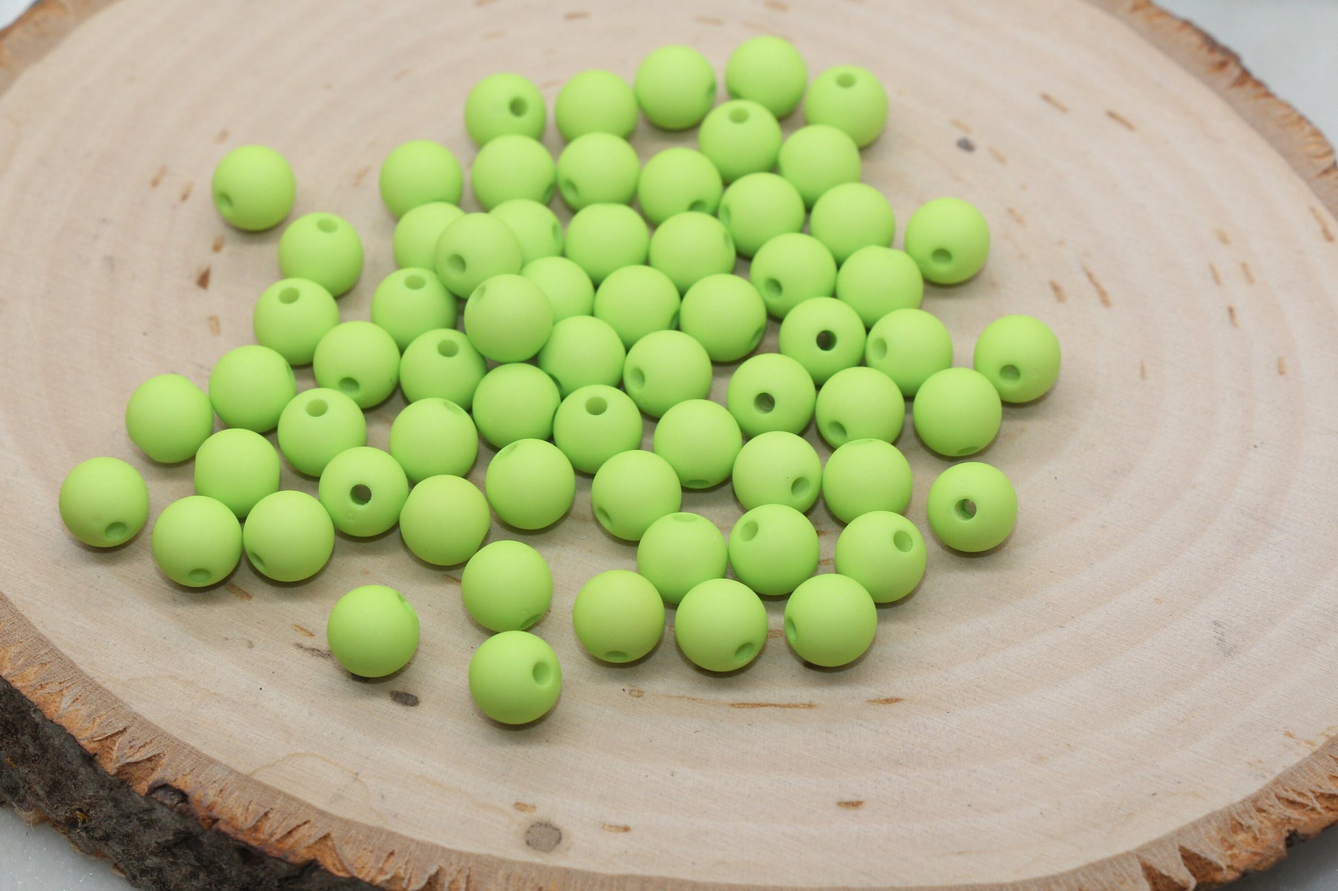 8mm Matte Light Green Round Beads, Acrylic Gumball Bead, Frosted Green Round Spacer Beads, Bubblegum Beads, Plastic Round Bead #479