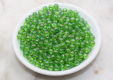 6mm Green AB Round Beads, Iridescent Acrylic Gumball Beads, Transparent Round Spacer Beads, Bubblegum Beads, Plastic Round Bead #2893