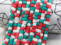 6mm christmas cube mix heishi beads for bracelets and DIY jewelry