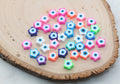 9mm star shape evil eye polymer clay beads, halloween clay charms for bracelets