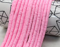 6mm pink heishi beads for bracelets and DIY jewelry