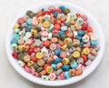 7mm Multicolor with Gold Acrylic Letter Beads #203