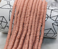 6mm dusty peach heishi beads for bracelets and DIY jewelry