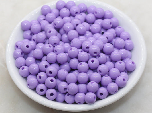 8mm Lavender Gumball Beads, Round Acrylic Purple Loose Beads, Bubblegum Beads, Chunky Beads, Bubble Gum Beads, Smooth Round Beads #1336