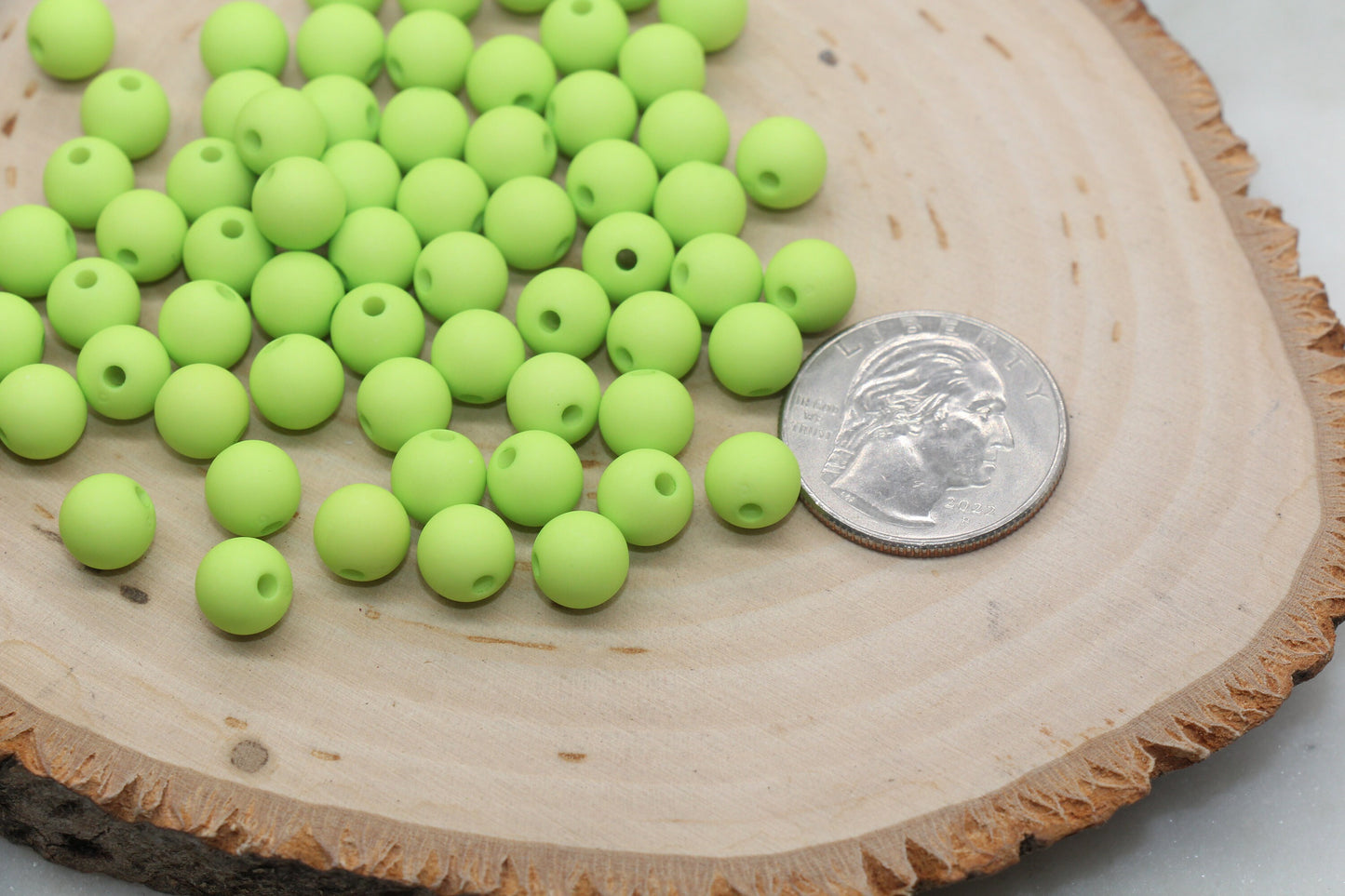 8mm Matte Light Green Round Beads, Acrylic Gumball Bead, Frosted Green Round Spacer Beads, Bubblegum Beads, Plastic Round Bead #479