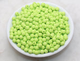 6mm Matte Light Green Gumball Beads, Round Acrylic Loose Beads, Solid Bubblegum Beads, Chunky Beads, Round Plastic Beads #82