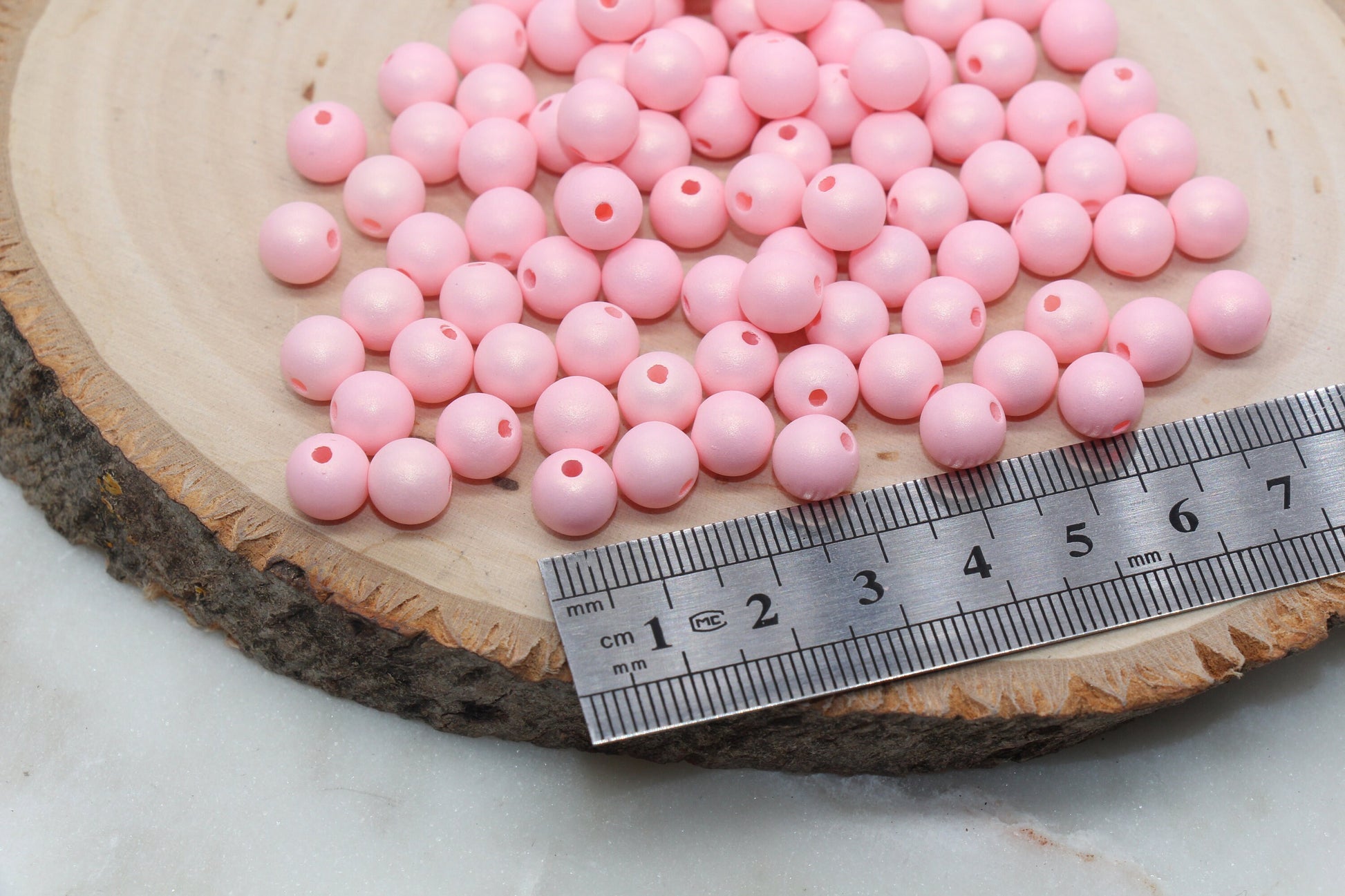 8mm Pink Shimmer Gumball Beads, Round Acrylic Loose Beads, Bubblegum Beads, Chunky Beads, Smooth Round Plastic Beads #2890