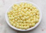 8mm Yellow Acrylic Gumball Beads