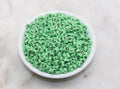 7mm Green Acrylic Heart Letter Beads