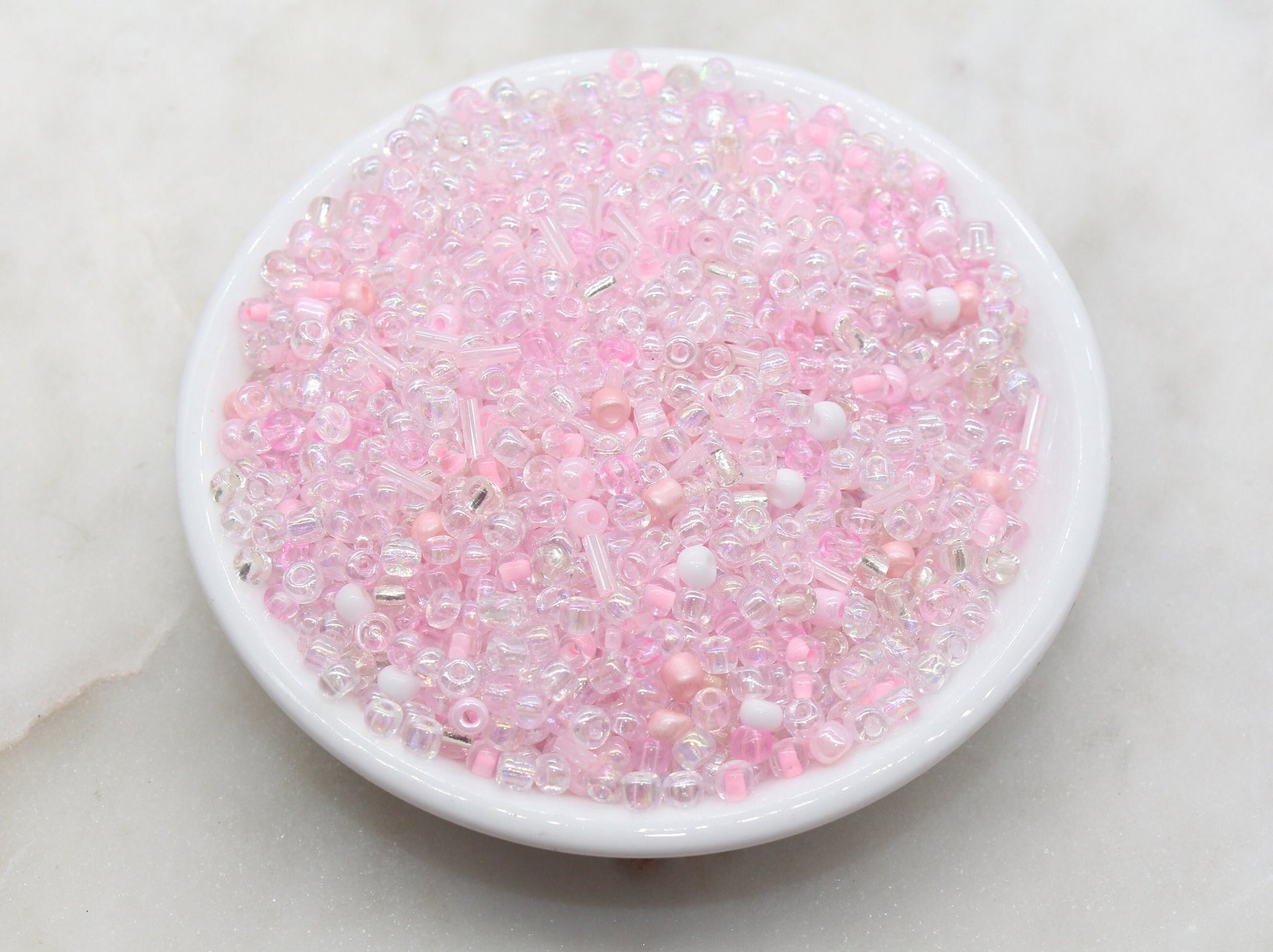 Mix Pink Glass Seed Beads, 4mm 6/0 Glass Round Seed Beads, Mix Multicolor Seed Beads, Rocailles Beads, Valentine's Themed Beads #2913