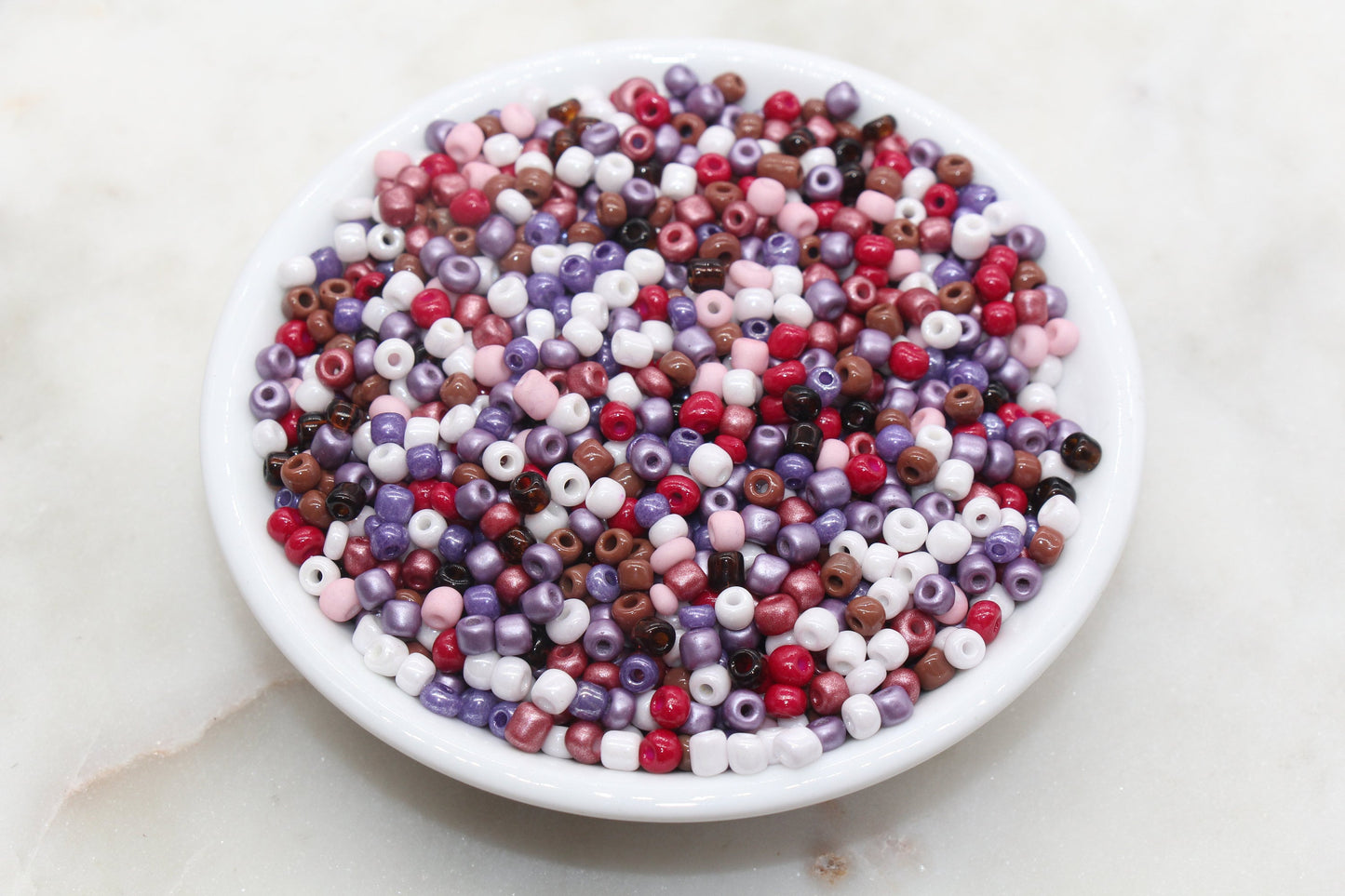 Mix Glass Seed Beads, 4mm 6/0 Glass Round Seed Beads, Mix Multicolor Seed Beads, Rocailles Beads, Valentine's Themed Beads #2917