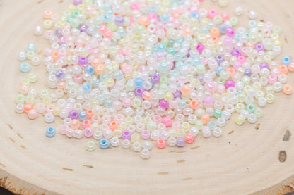 Mix Creamy Glass Seed Beads, 3mm Glass Seed Beads, Mix Multicolor Seed Beads, Rocailles Beads, Beading Supplies, Bracelet Glass Beads #2926