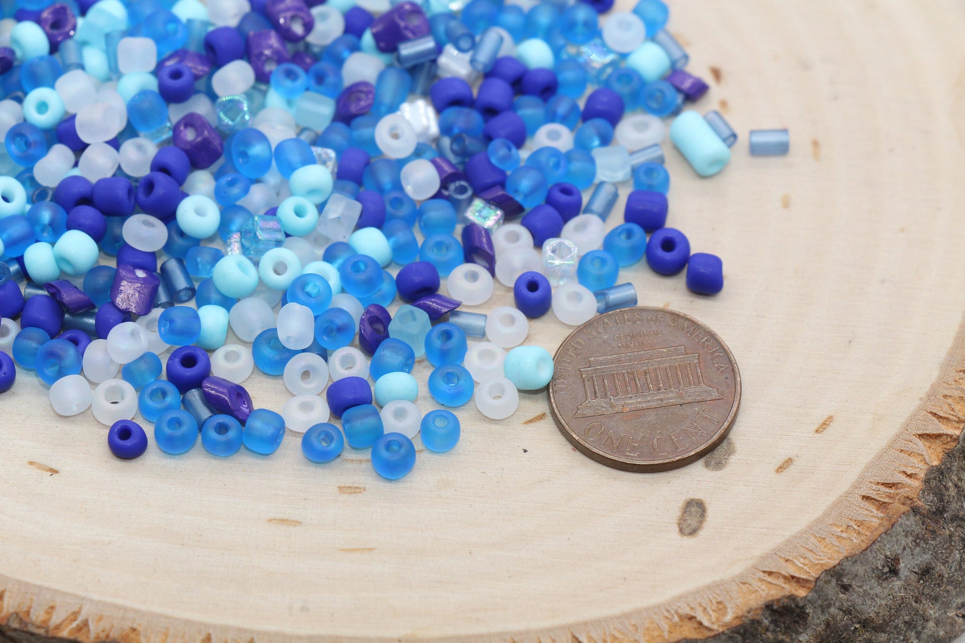 Mix Matte Blue Glass Seed Beads, 4mm 6/0 Glass Seed Beads, Mix Frosted Seed Beads, Rocailles Beads, Beading Supplies, Bracelet Beads #2934
