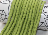6mm moss green heishi beads for bracelets and DIY jewelry