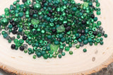 Mix Green Glass Seed Beads, 3mm-5mm Mix Glass Seed Beads, Green Seed Beads, Rocailles Beads, Beading Supplies, Bracelet Glass Beads #2957