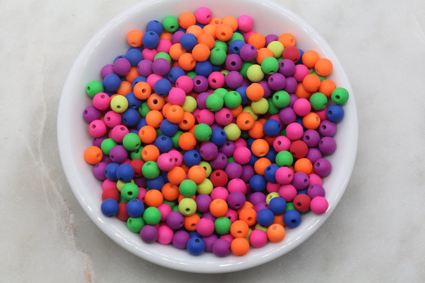 6mm Matte Multicolor Gumball Beads, Round Acrylic Loose Beads, Matte Bubblegum Beads, Chunky Beads, Round Plastic Beads #984