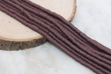 6mm Chocolate Brown Heishi Beads, Polymer Clay Disc Beads, African Disc Beads, Vinyl Heishi, 16 inch Strand #139