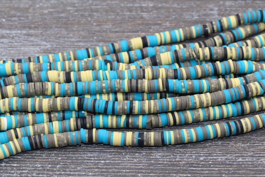 6mm Multicolored Heishi Beads, Mixed Color Polymer Clay Disc Beads, African Disc Beads, Wholesale Vinyl Heishi, 16 inch Strand #2