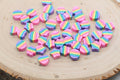 9mm star heart flower round mix shapes polymer clay beads, heart clay charms for bracelets
