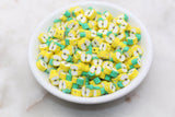 9mm green apple polymer clay beads, fruit clay charms for bracelets