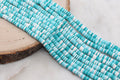 6mm blue white mixed heishi beads for bracelets and DIY jewelry