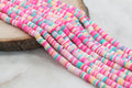 6mm multicolored heishi beads for bracelets and DIY jewelry