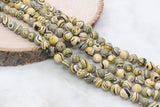10mm Yellow Peacock Stone Beads, Yellow Malachite Synthetic Beads, Smooth Gemstone Round Beads #255