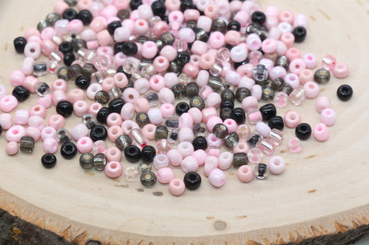 Mix Pink Glass Seed Beads, 4mm 6/0 Glass Round Seed Beads, Mix Multicolor Seed Beads, Rocailles Beads, Valentine's Themed Beads #2915